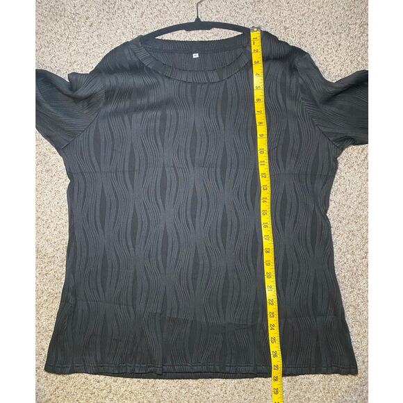 Chico's - Black Textured Quarter Sleeve Top - XL - Picture 12 of 14